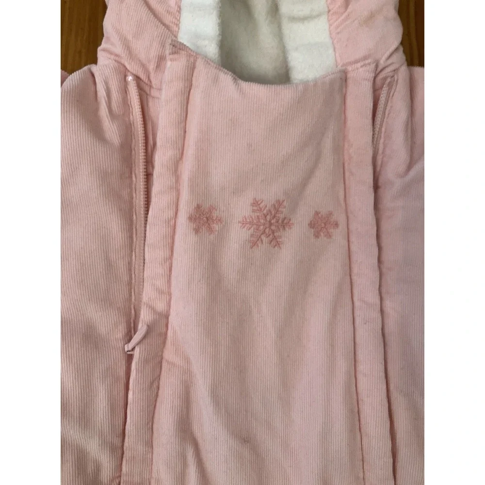 Lands' End Baby Infant 3 Month Pink‎ corduroy Snow Suit Bunting Suit Girl